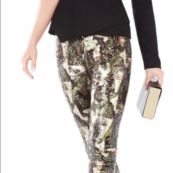camouflage sequin pants